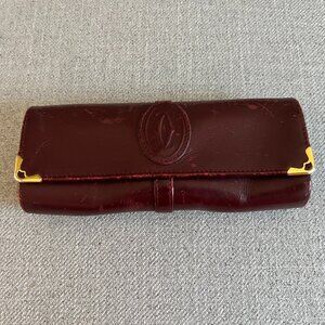 Elegant Burgundy Cartier Leather Glasses Case - Gently Used